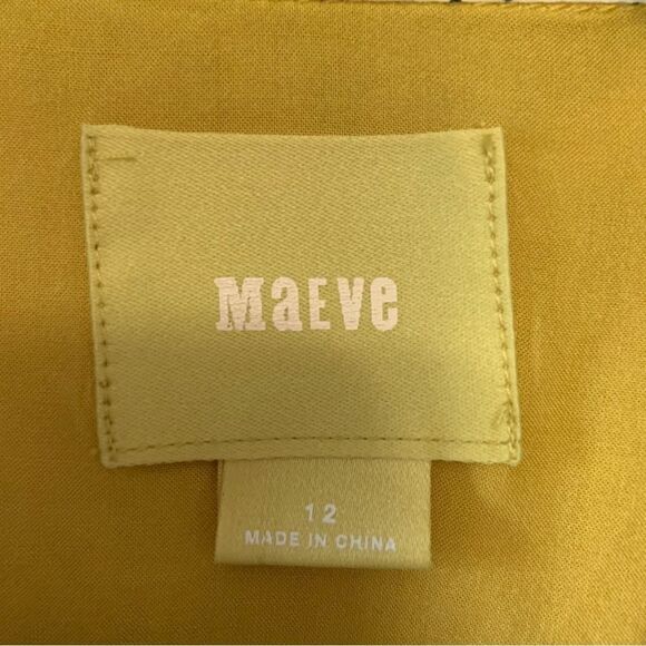 ANTHROPOLOGIE Maeve Anni Buttondown Collared Blouse Gold Yellow Size 12 - Picture 12 of 14